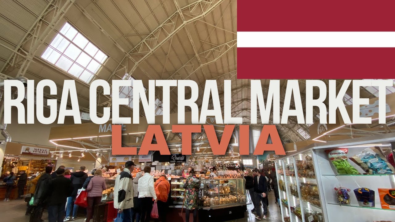 【Riga Central Market, Latvia】Walking Tour, 4K