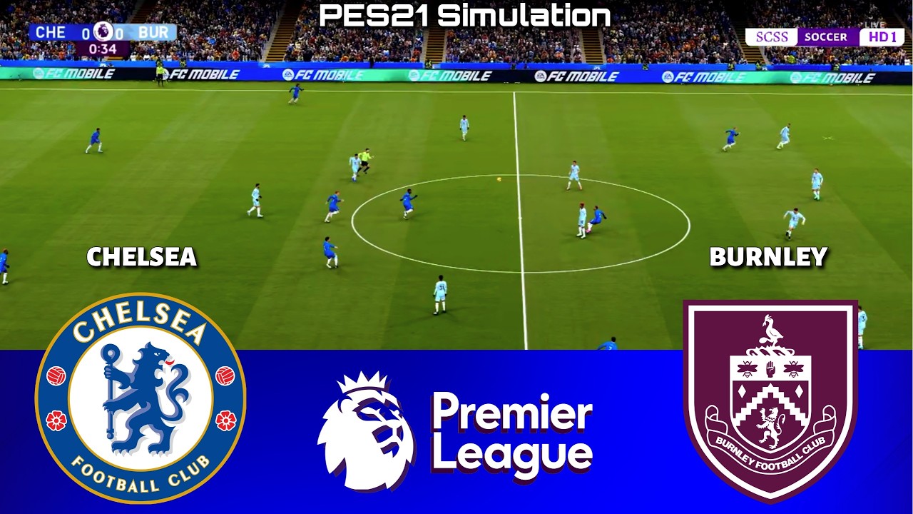 Chelsea vs Burnley - Premier League 2025/26 | PES 21 Simulation