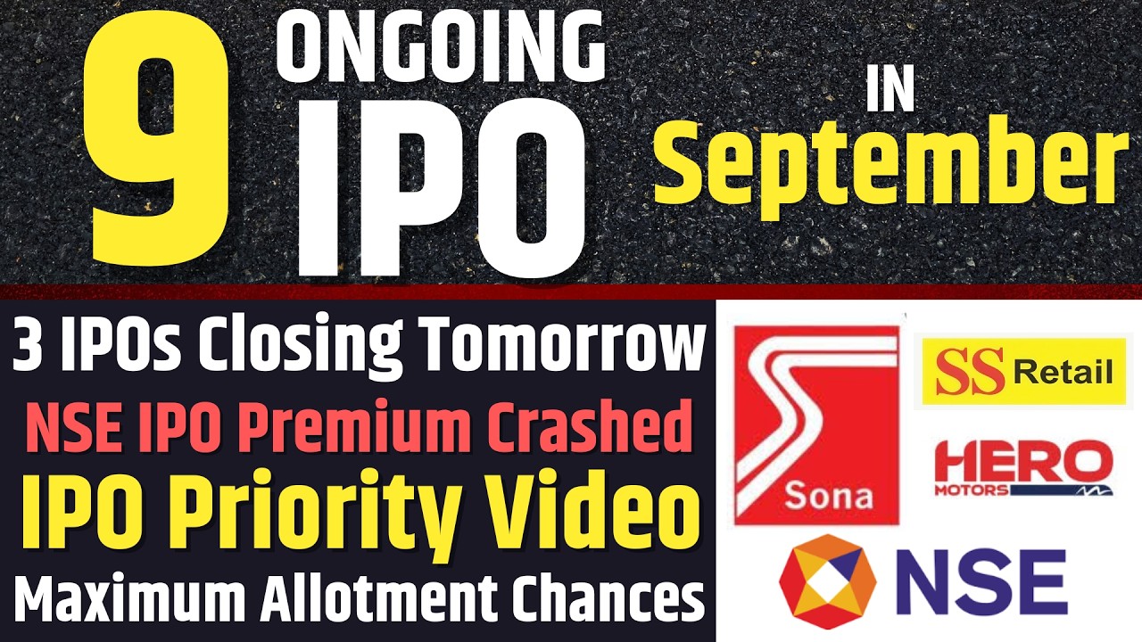 3 IPOs Closing Tomorrow💥NSE IPO Premium Crash | SS Retail IPO
