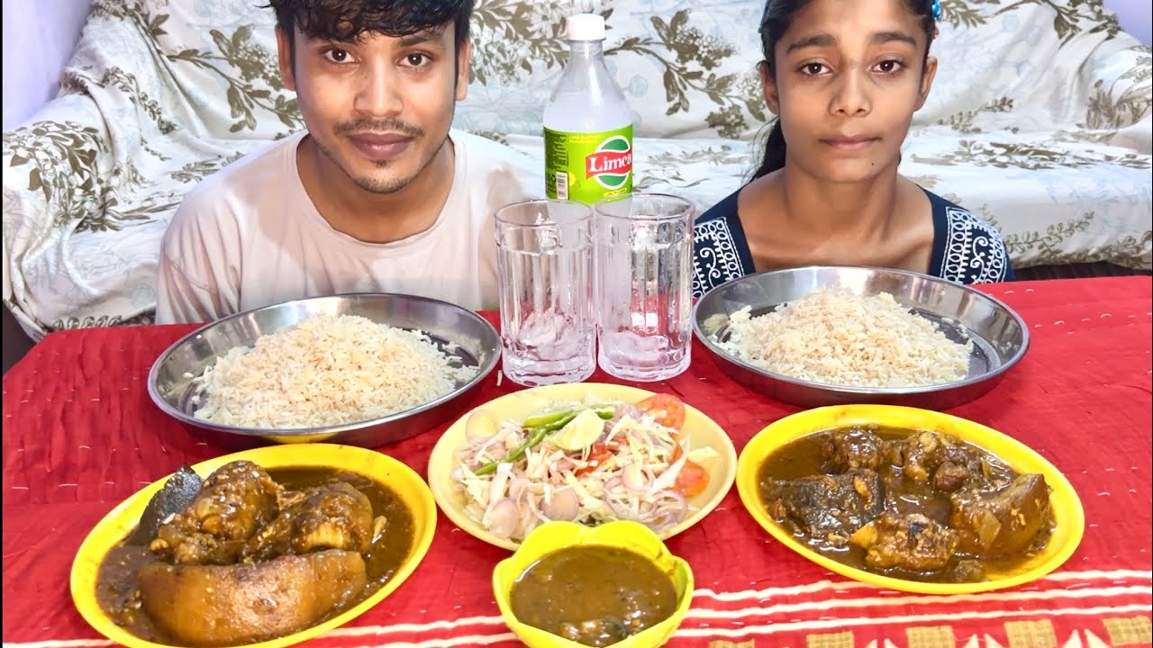 EATING SPICY🌶️PORK CURRY WITH RICE | SALAD OR COLD DRINK || EATING WITH MY NIECE 