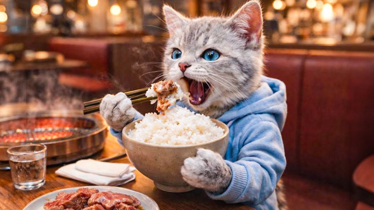 A Silver Kitten’s Lucky Evening 🐱 | From Chance to a Warm Dinner