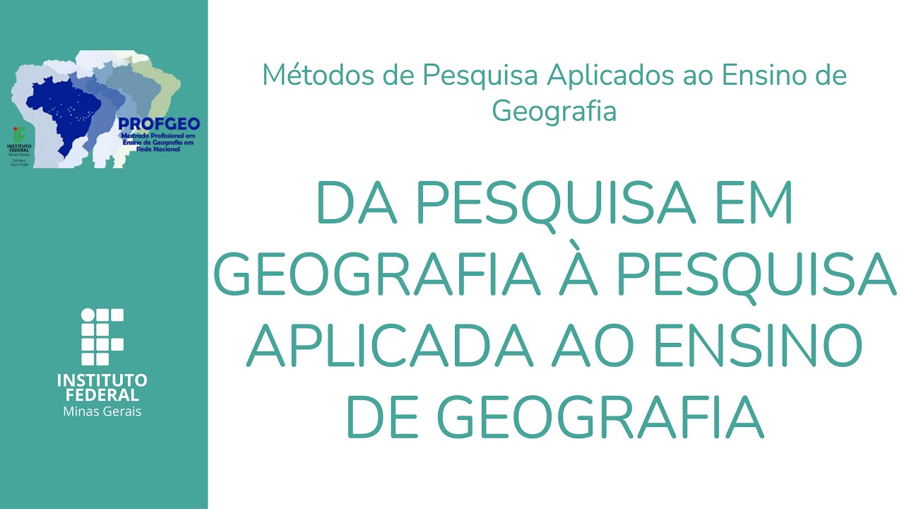 9. Da pesquisa em Geografia à pesquisa aplicada ao ensino de Geografia