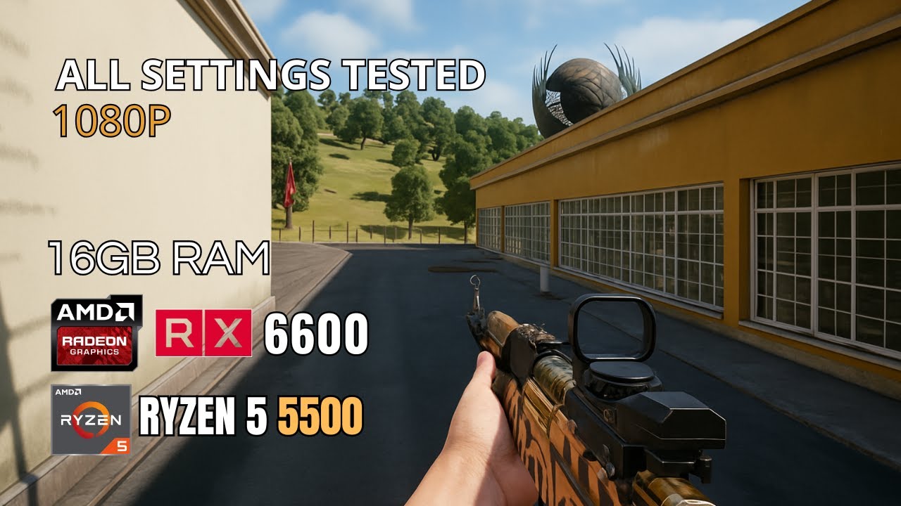 PUBG | RX 6600 | Ryzen 5 5500 | 1080p | All Settings Tested