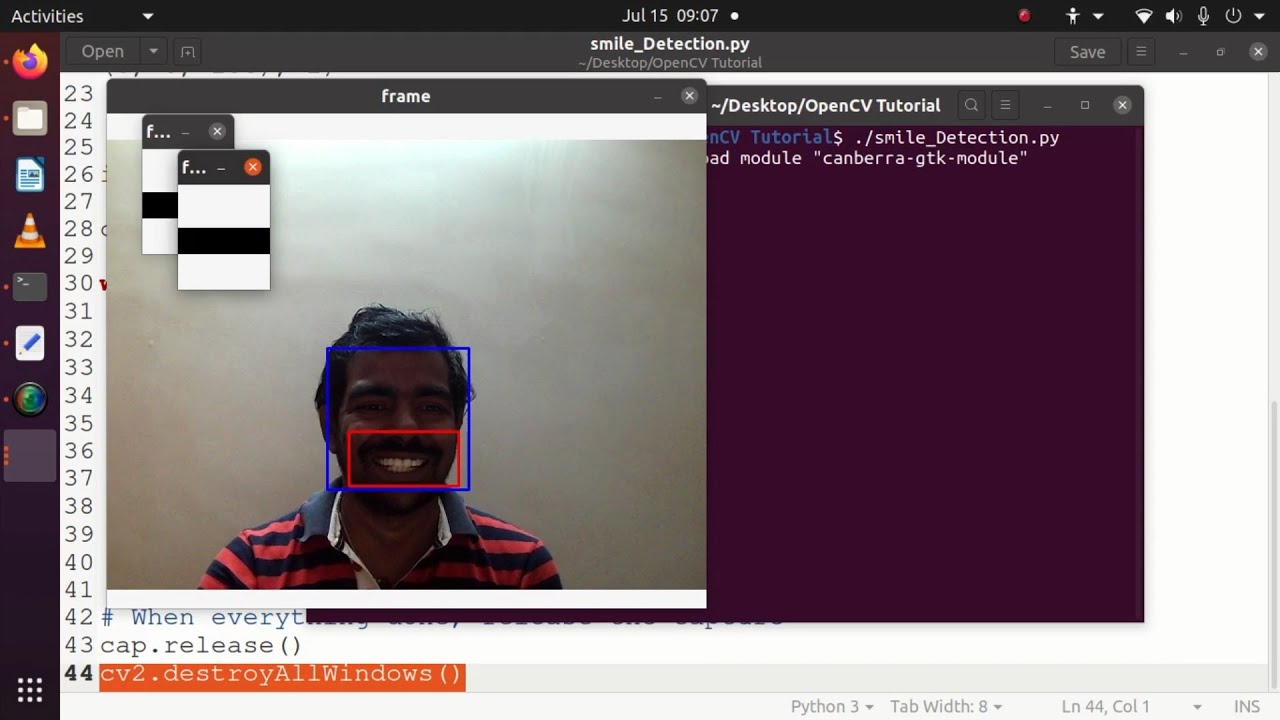 16. Face and Smile Detection with OpenCV