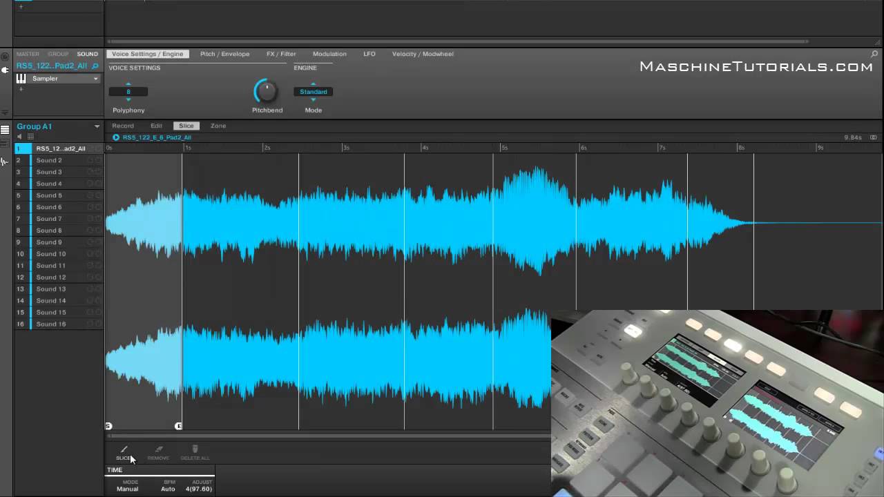 Maschine Studio & Maschine 2.0 sampler slicing, edit range, & layering