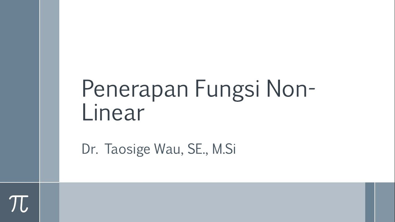 PENERAPAN FUNGSI NON LINEAR | MATEMATIKA EKONOMI