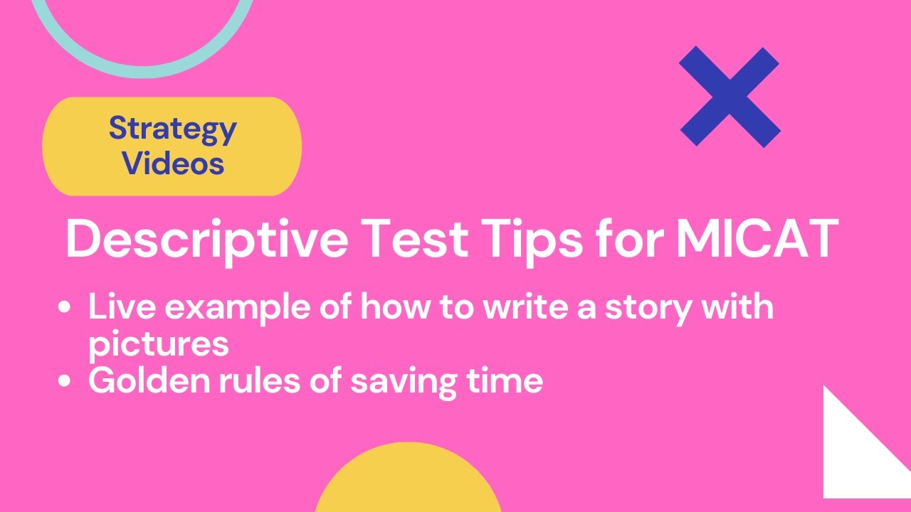 MICAT Descriptive Test Tips & Tricks| How to write a Story with pictures| Saving time in MICAT essay