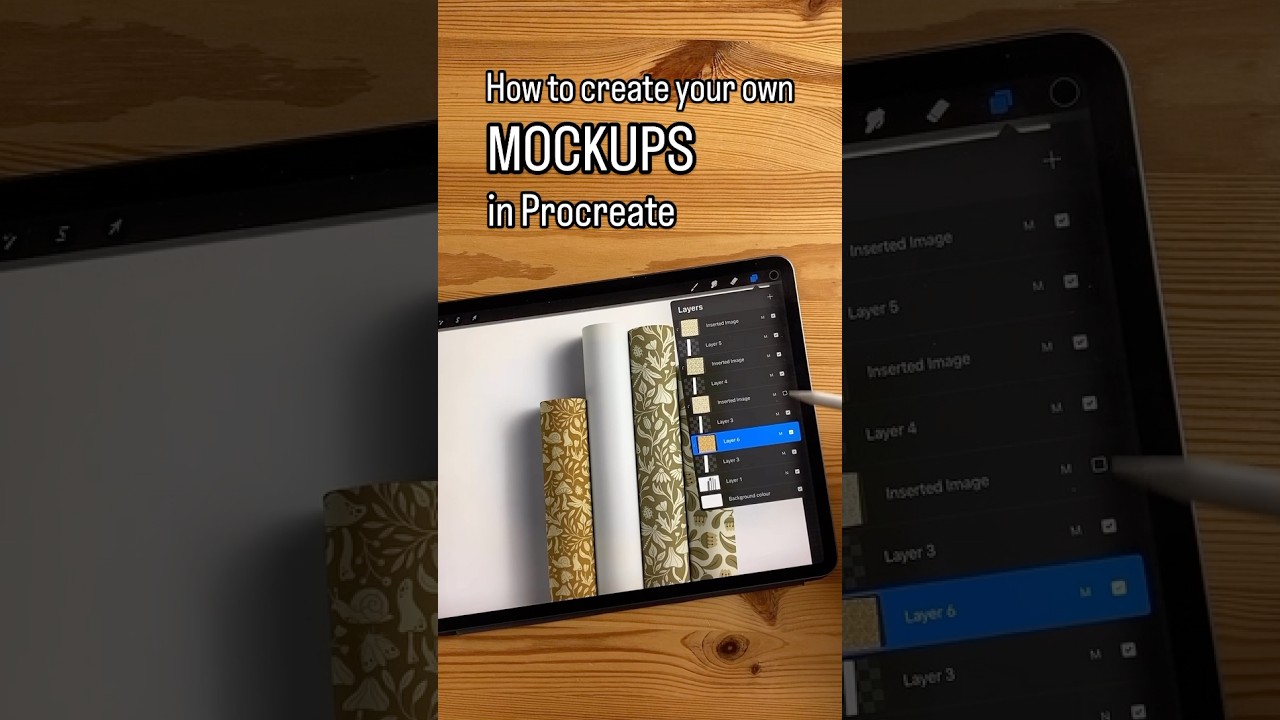 How to make your own mockups in Procreate #procreate #digitalart #surfacepattern