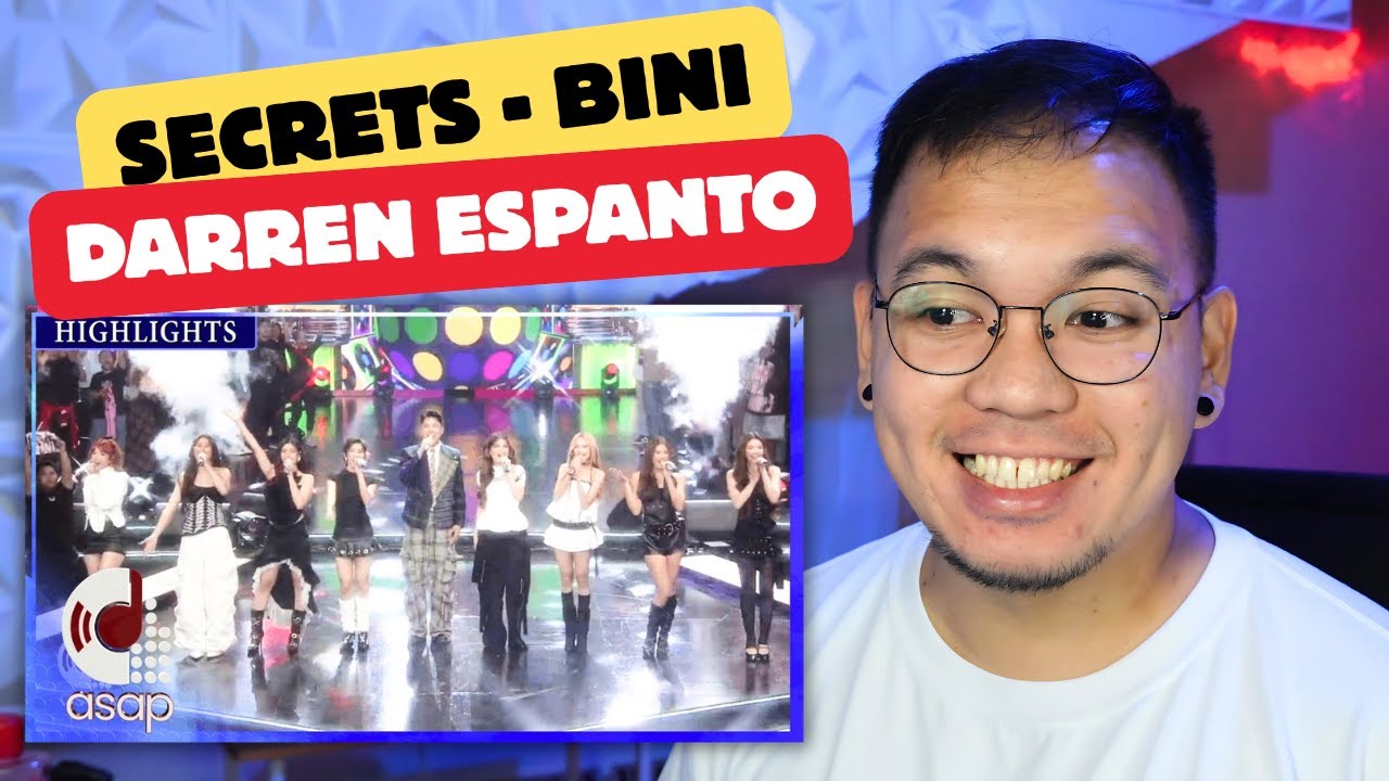 REACTS to BINI and Darren open ASAP with a special performance of "Secrets" | ASAP