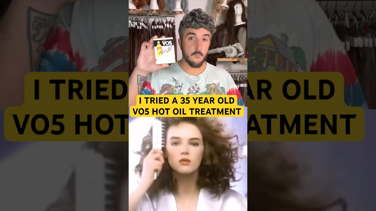 Я попробовала 35-летнюю процедуру VO5 Hot Oil Treatment #80s #90skids #hairstylist #wig #oldcomme...
