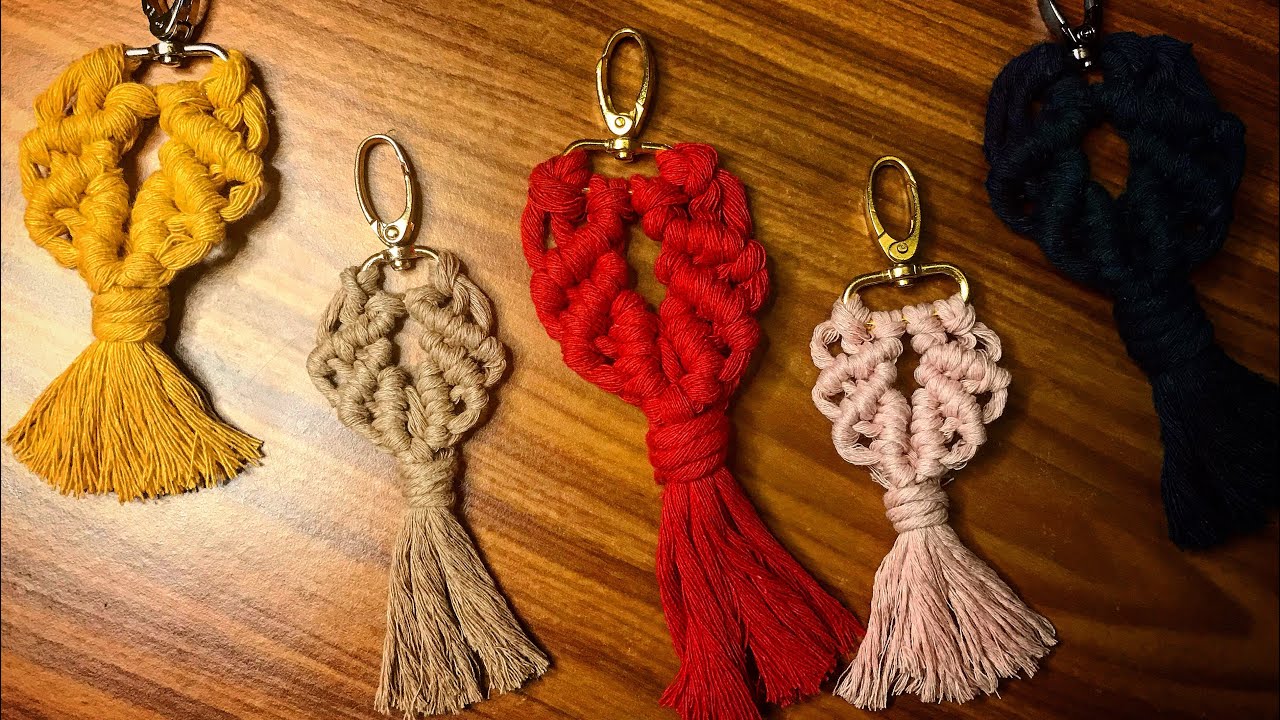 Makromeden Anahtarlık Yapımı - 4 (DETAYLI ANLATIM) Macrame Keychain Tutorial #macramefeathers #diy