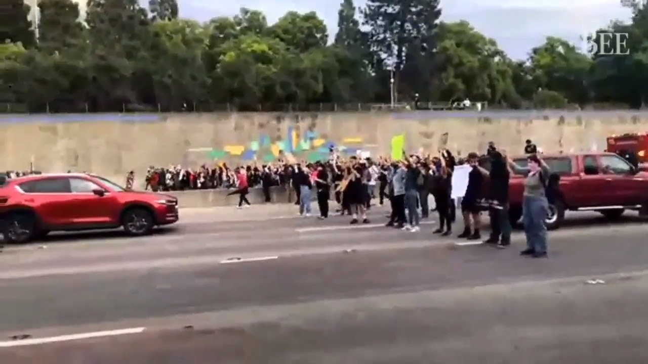 Watch George Floyd protesters take over I-5 in Sacramento