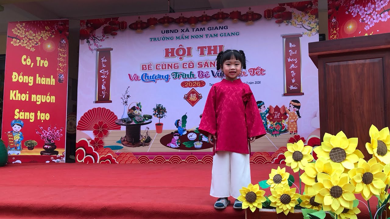 TẾT BÌNH AN - Trà My múa TẾT BÌNH AN lớp 5TA7 - Trường Mầm Non Tam Giang