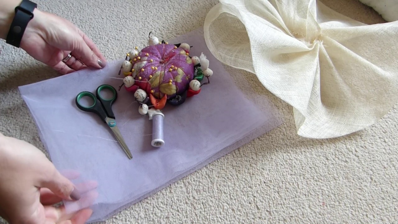 How to make a flower from tulle/netting for a fascintor - hat making - millinery - Part 1 of 2