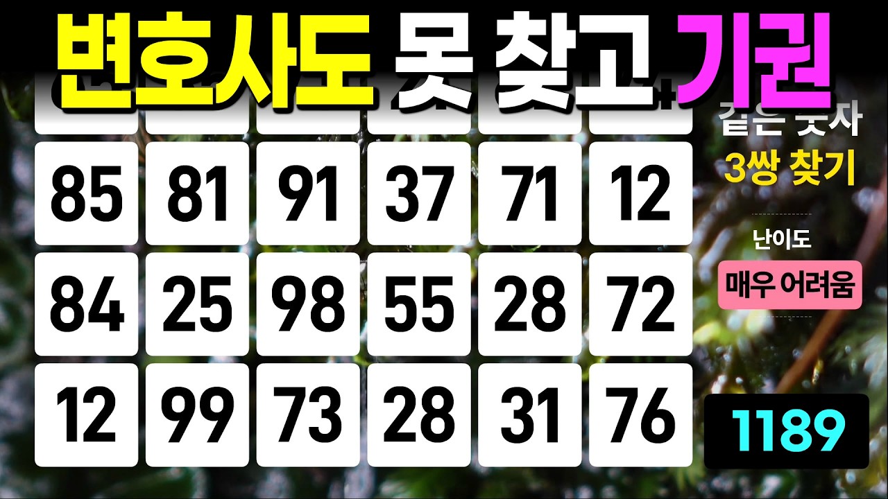 변호사도 못 찾고 기권 - 같은숫자찾기, 치매예방퀴즈, 치매예방활동, 숫자퀴즈, 숫자찾기, 단어퀴즈, 치매테스트