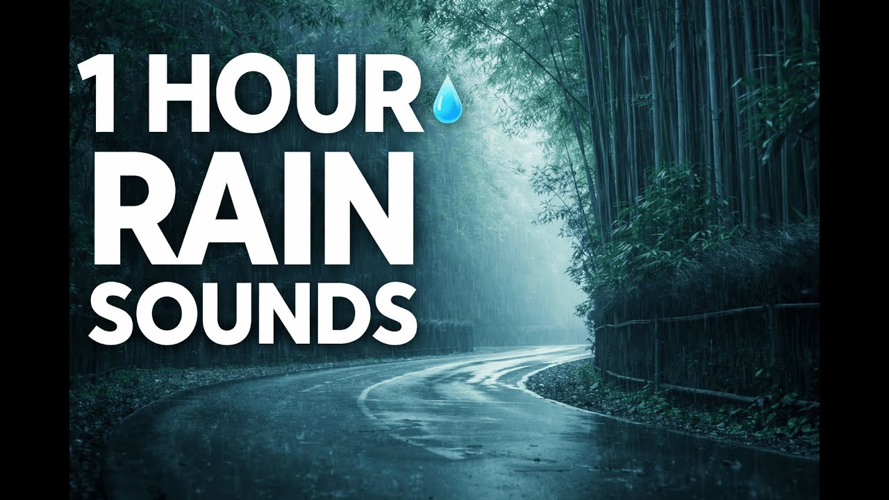 1 Hour Relaxing Rain Sounds on a Forest Road 🌧️ Deep Sleep, Stress Relief, Meditation Music
