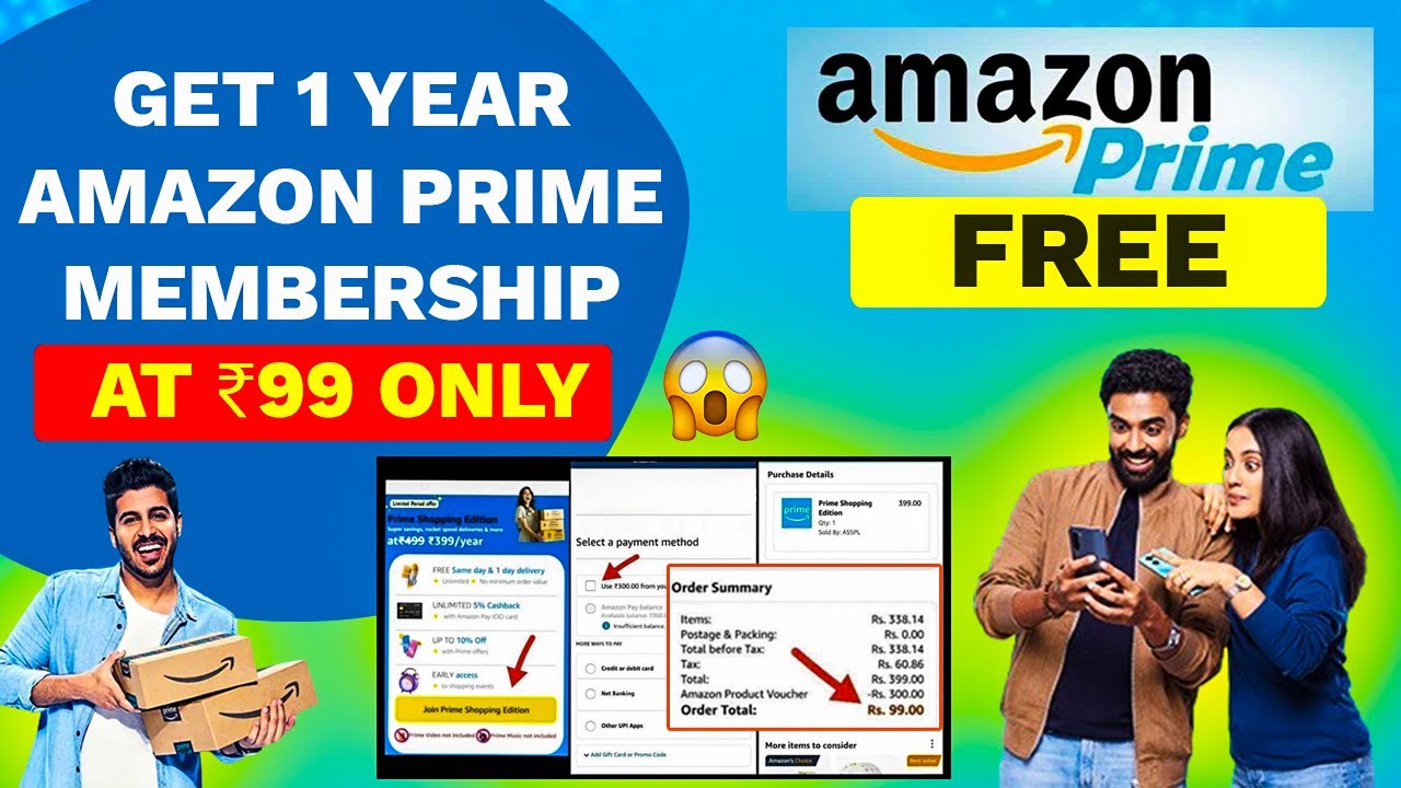 Get 1 Year Amazon Prime Shopping Edition Membership at ₹99 Only 🔥🔥(Actual Price ₹399).😱🤡