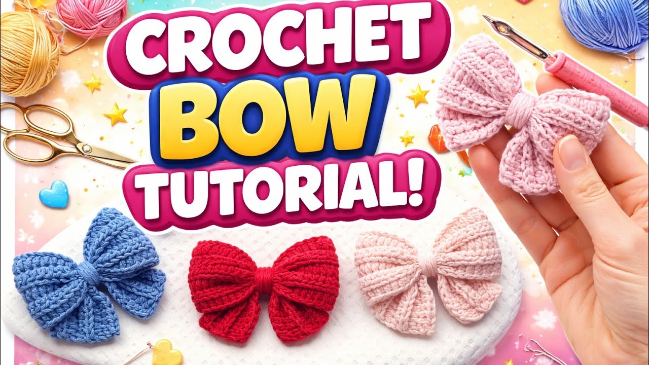 Crochet Bow Tutorial | Easy & Cute Bow for Beginners #diy #craft  #crochetcrosai #diy #crochet