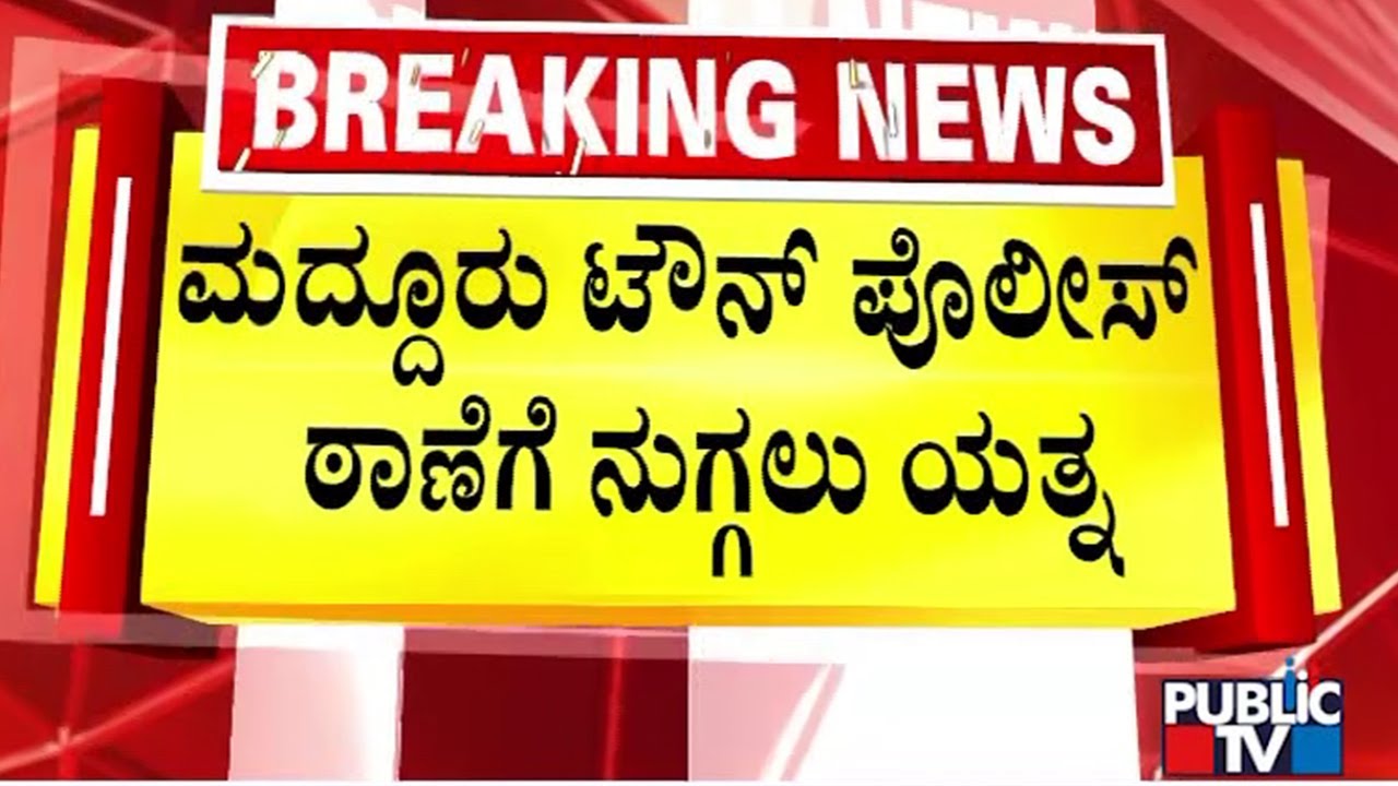 ಪೊಲೀಸರು ಪ್ರತಿಭಟನಾಕಾರರ ನಡುವೆ ವಾಗ್ವದ | Maddur Stone Pelting Incident | Public TV