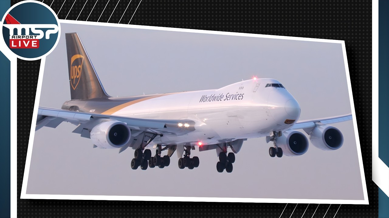 UPS 747 Sunset Landing & Taxi at MSP ✈ 2-3-26