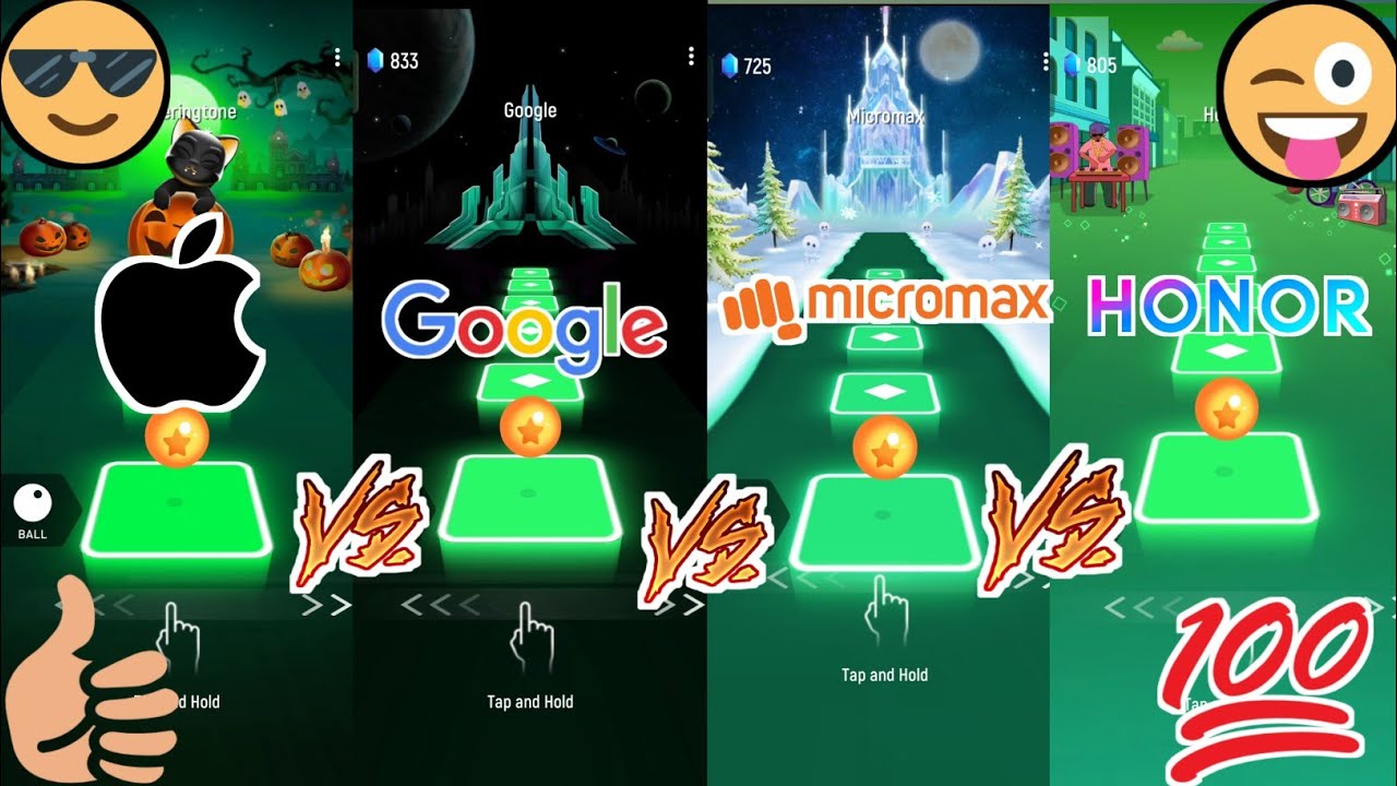Tiles hop - Iphone vs Google vs Micromax vs Honor - @Smashgaming0 #iphone #games #gaming #youtube