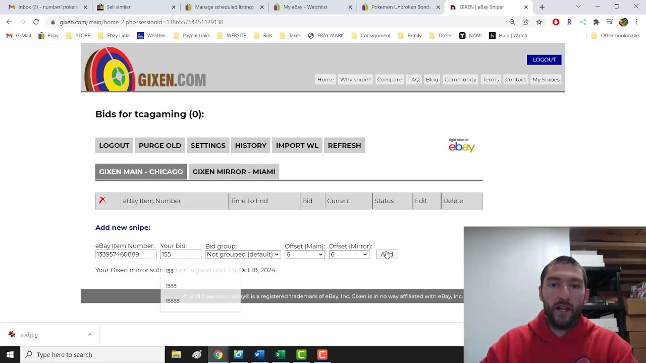 How to use GIXEN - the FREE eBay Sniper - SUPER EASY !!!