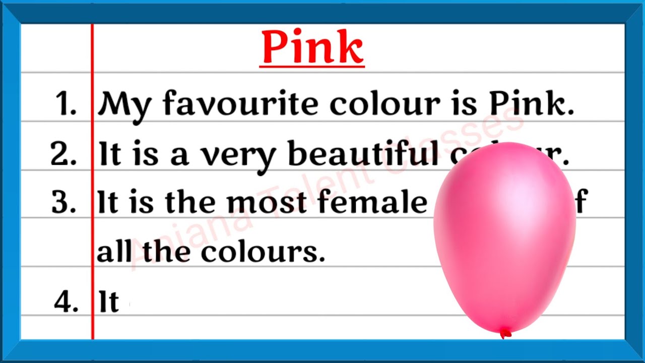 10 lines on my favourite colour pink, Few lines About My favourite colour Pink in English