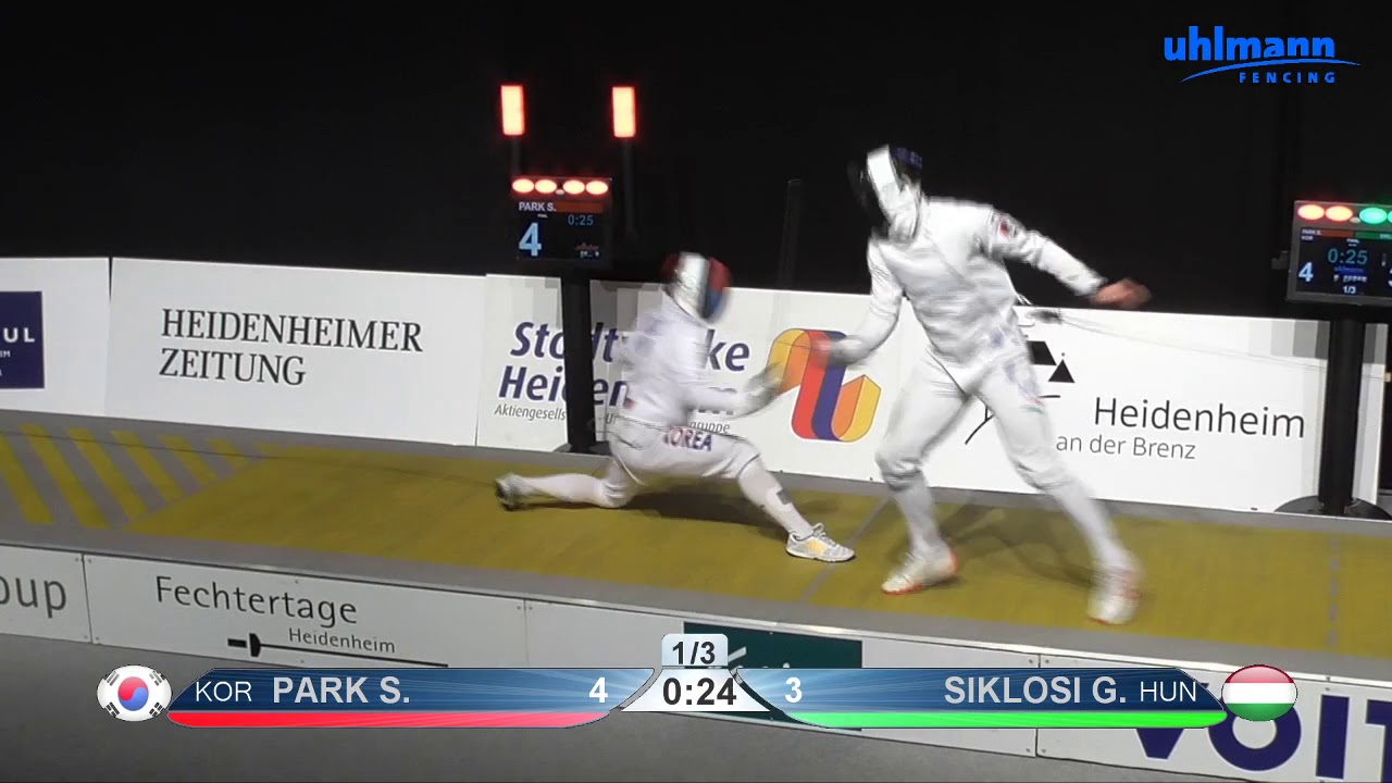 2020 108 P1 01 M E Individual Heidenheim GER WC PODIUM SIKLOSI Gergely  HUN  vs PARK Sangyoung KOR