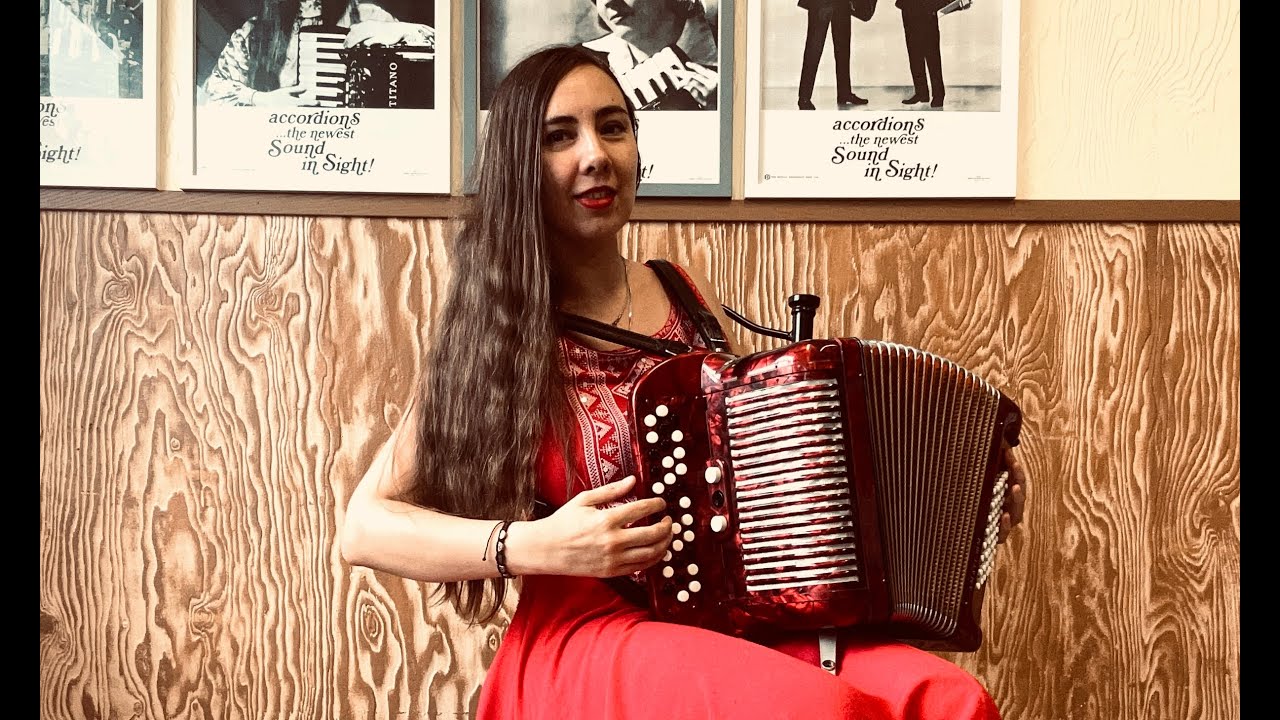 SOLD  RED HOHNER CHROMATIC BUTTON ACCORDION C SYSTEM