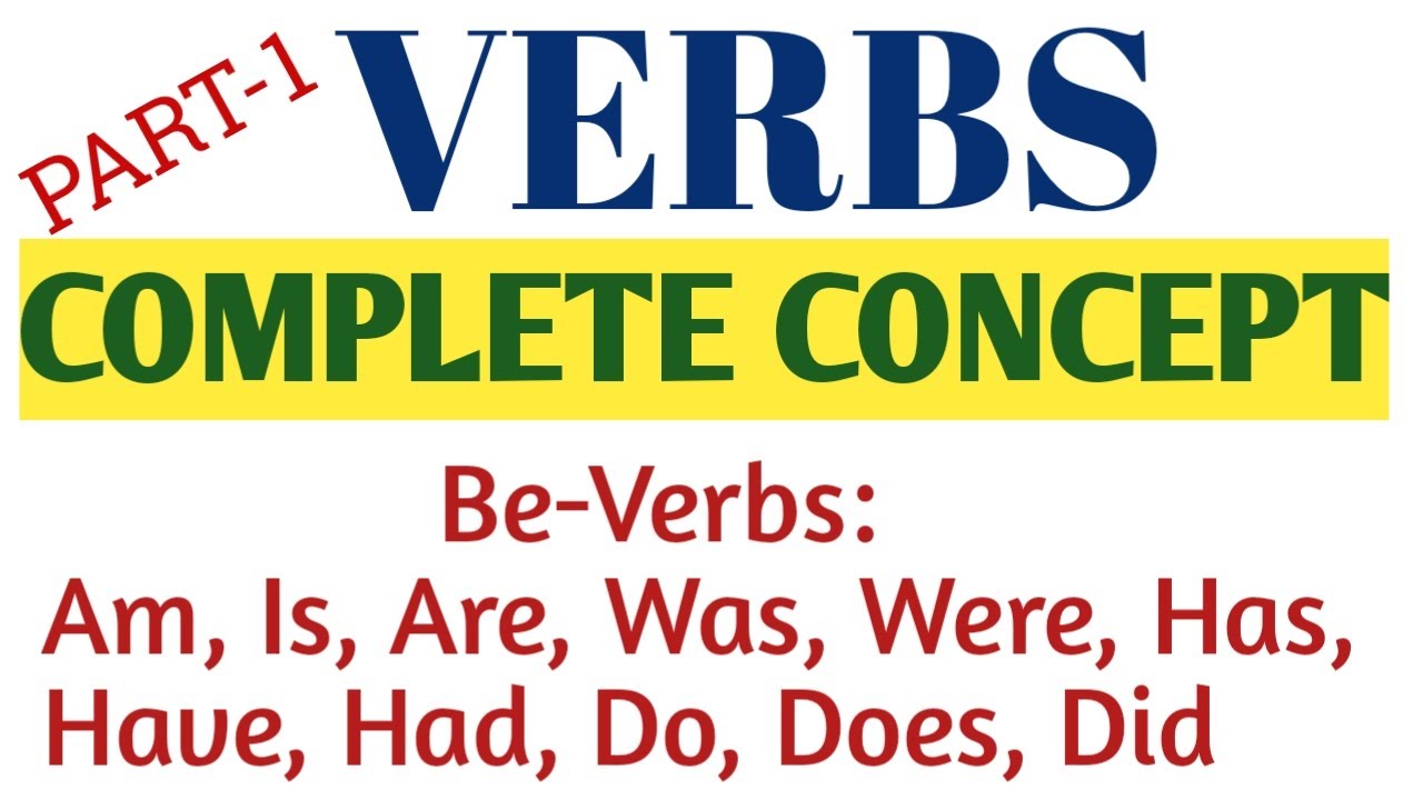 VERBS in English Grammar (part-1)/Basic Concept of Verbs/Parts of Speech/Be-Verbs/Types/Examples