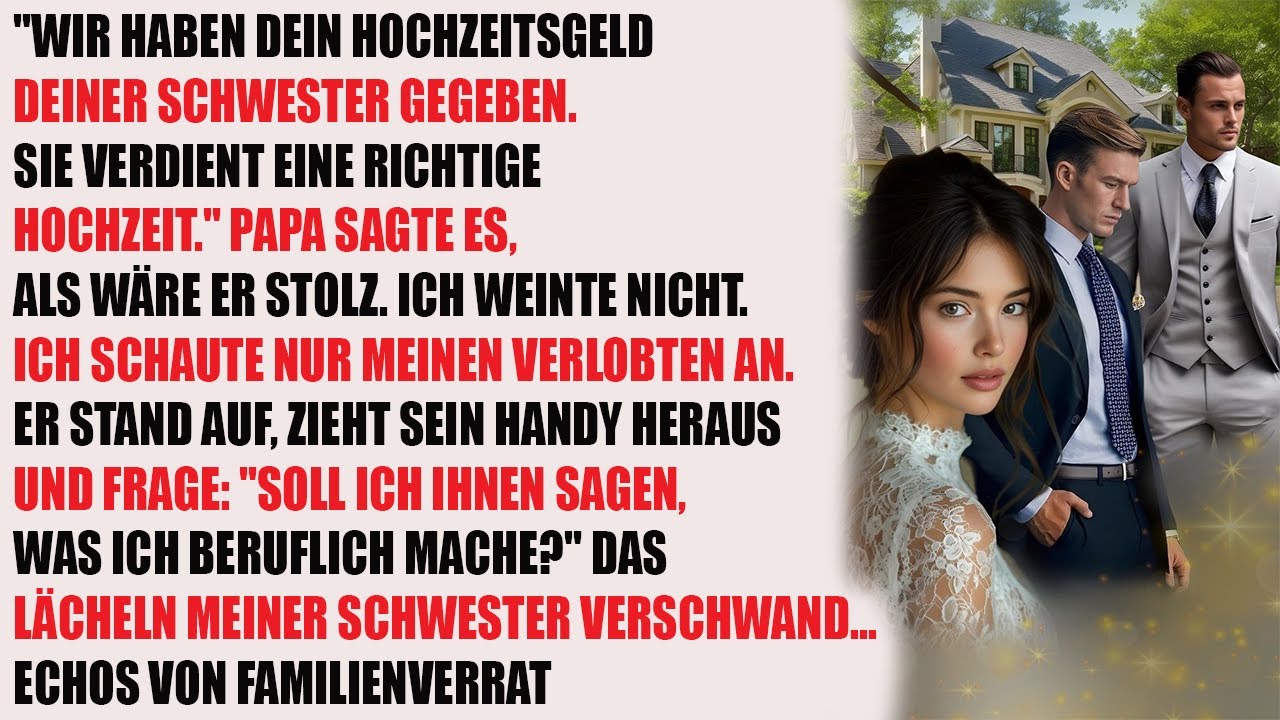 Vater gab mein Hochzeitsgeld meiner Schwester – „Sie verdient es.“ Dann stand mein Verlobter auf…
