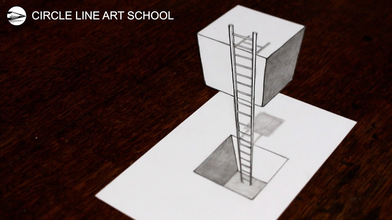 3D Ladder Art: Drawing a Optical Illusion that will Trick Your Brain