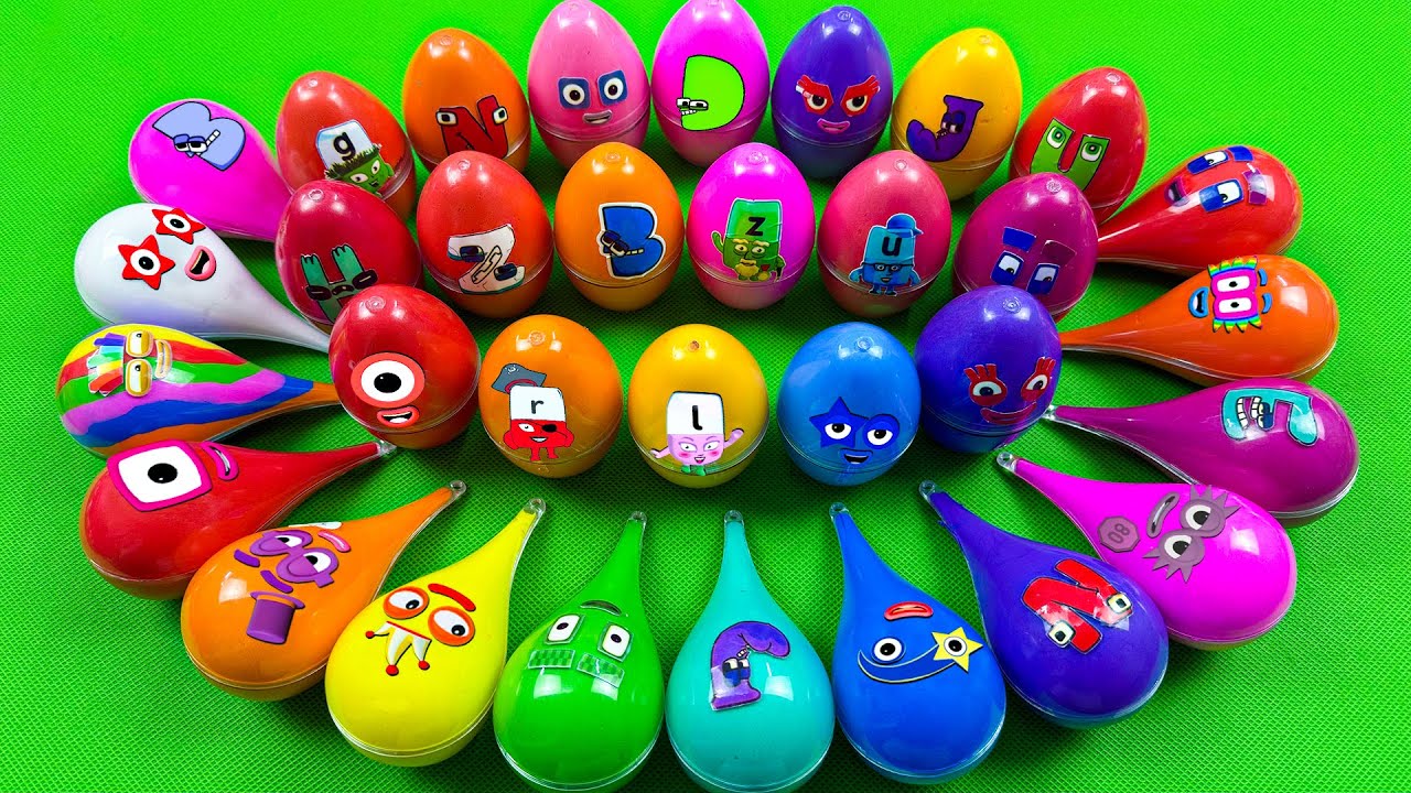 Numberblocks 🏳️‍🌈 Hidden Slime Opening Alphablocks Clay with Mini Eggs, Drops Colorful! ASMR 💖