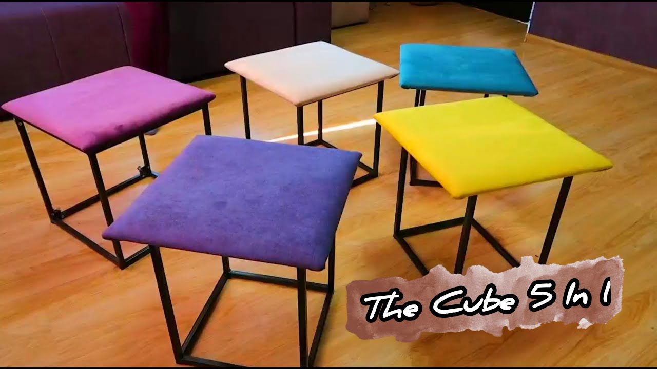 THE CUBE 5 IN 1 TRANSFORMING OTTOMAN OR 5 CHAIR
