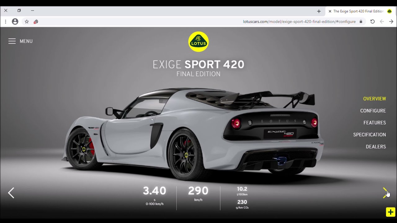 CUSTOMIZE | LOTUS EXIGE SPORT 420 FINAL EDITION