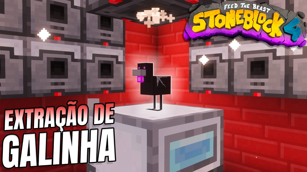 EXTRAÇÃO DE GALINHA PARA FAZER A BATERIA INFINITA DO MODPACK ! StoneBlock 4 #20