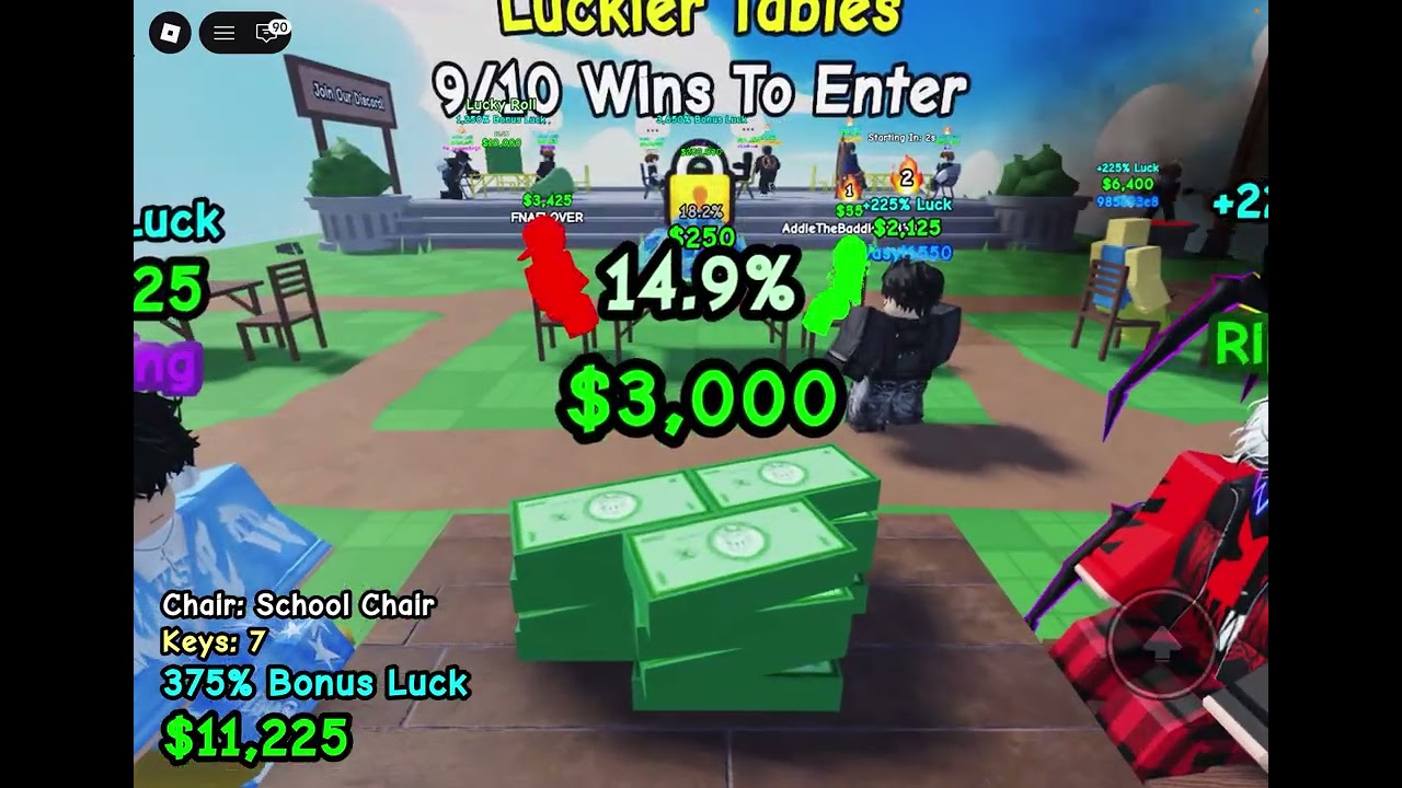 Me and my friend Gavin are playing split or steal (Roblox)