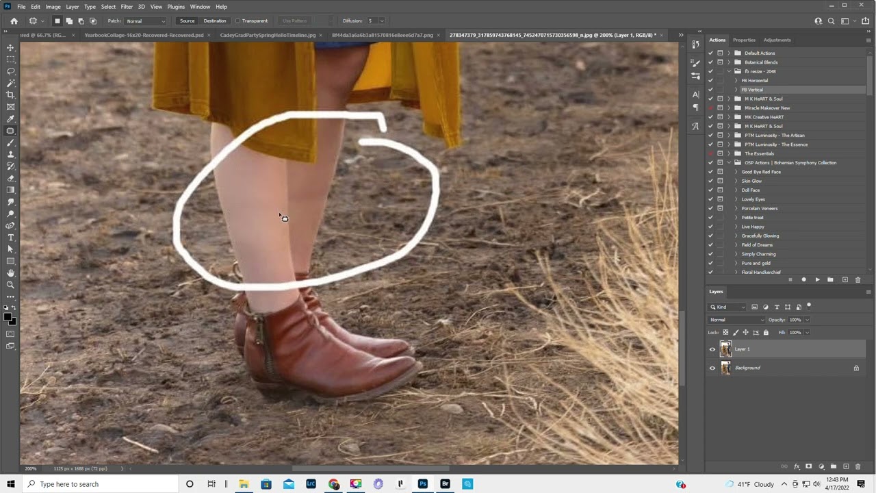 Patch Tool, Clone on Lighten Mode WITH SOUND in Photoshop
