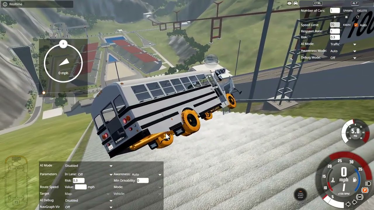 school bus crash test