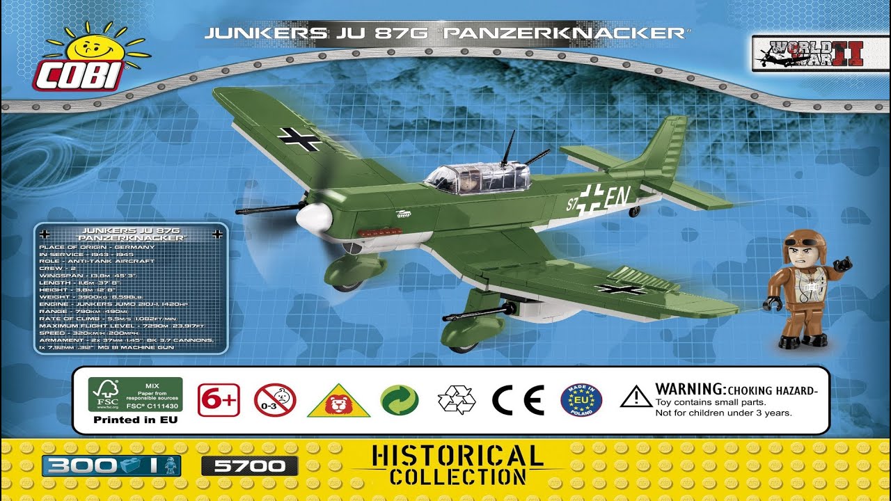 Cobi Instructions | Small Army / WW2 | 5700 | Junkers Ju 87G Panzerknacker - German Bomber Plane