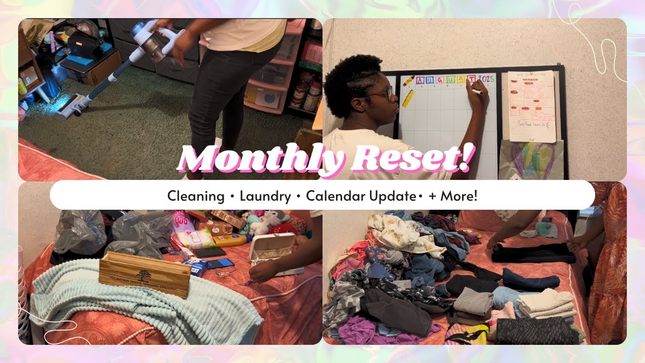 Monthly Reset | Cleaning, Laundry & Updating My Space ✨🧹