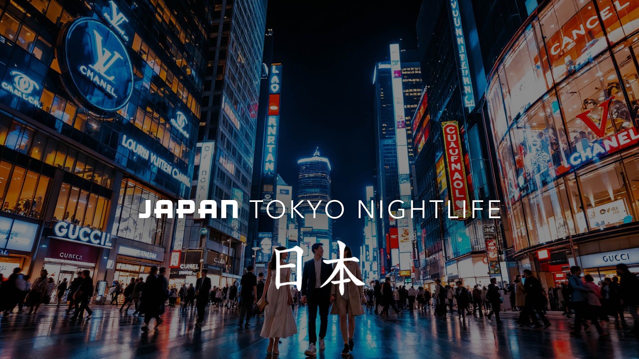 Relaxing 4K Tokyo Walking Tour | Ginza & Shinjuku Luxury Shopping Streets at Night