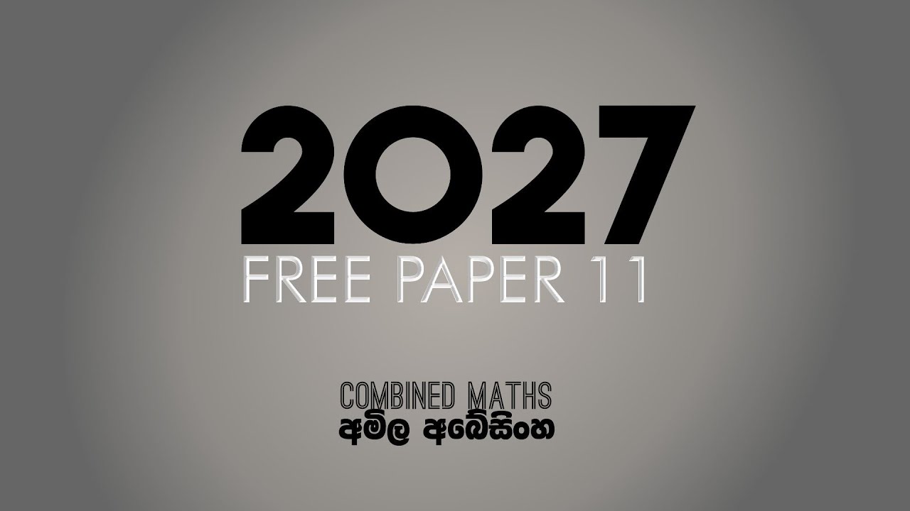 Rank Paper 11 Combined Maths - Amila Abeysinghe