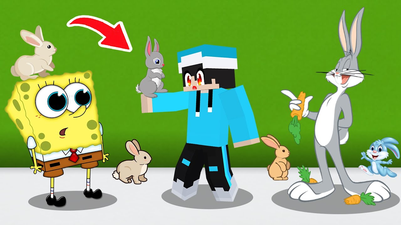 ماين كرافت لكن انا وسبونج بوب وباغز باني رحنا مدينة الارانب !!؟ 🔥😱