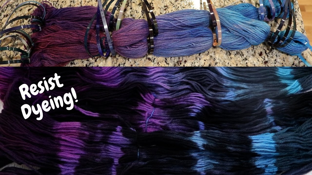 Dyepot Weekly #266 - Resist Dyeing over Broken Violet Yarn; Layering Food Coloring and Acid Dyes