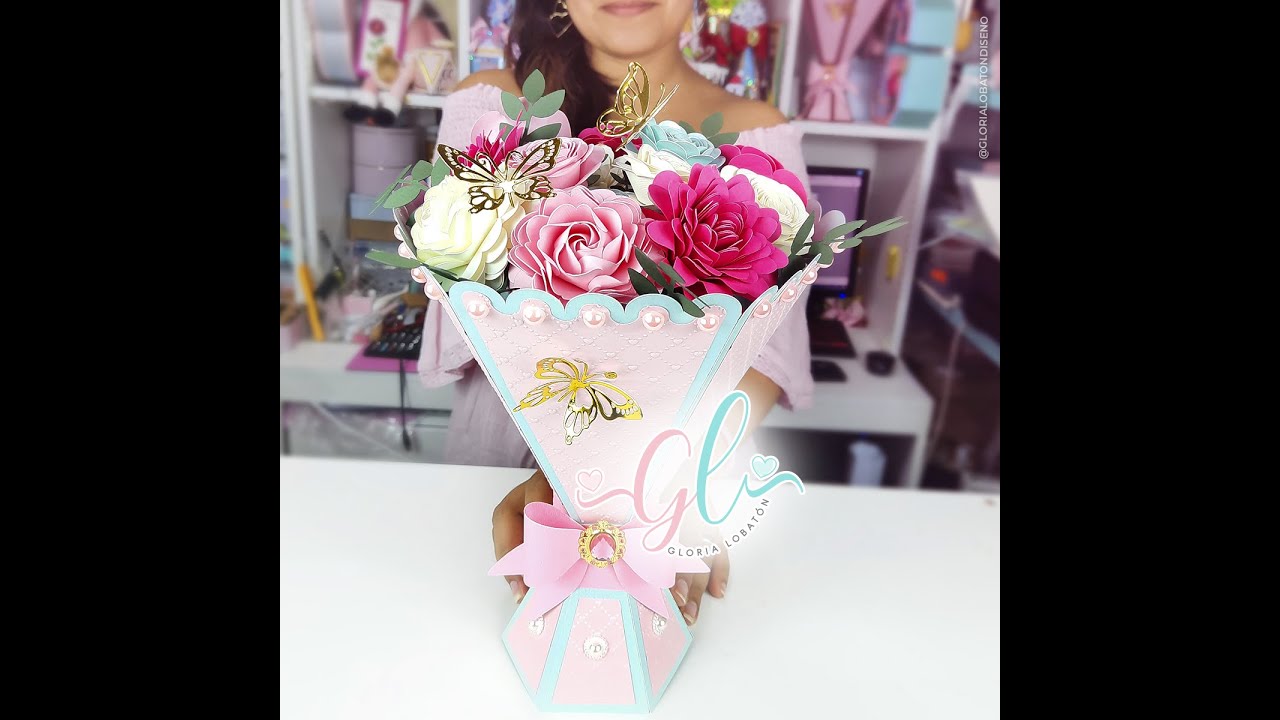 PROYECTO RAMO DE FLORES /ROSAS- DÍA DE LA MUJER - DÍA DE LA MADRE - SILHOUETTE CAMEO - CRICUT