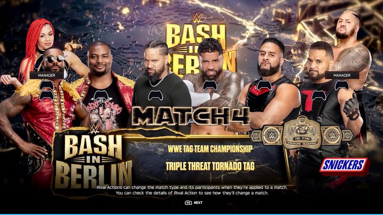 WWE2K25 UNIVERSE💭 BASH IN BERLIN Aug wk4, Street Profits vs Usos vs Bloodline🏆 FULL MATCH X|S