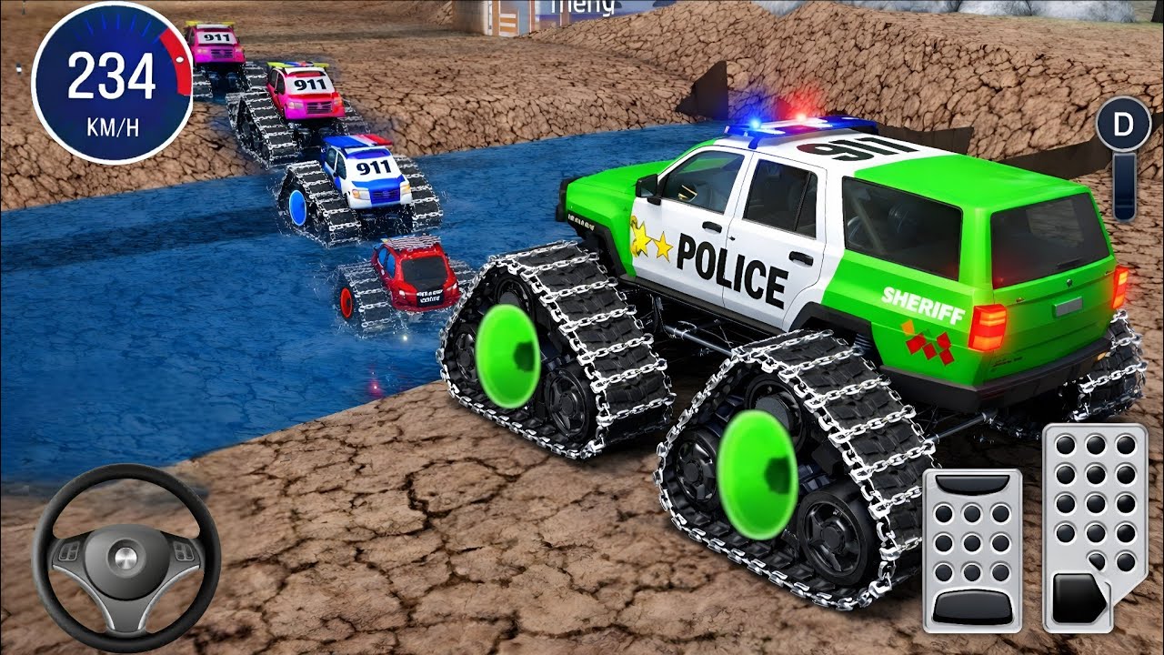 Juegos De Carros - Police Monster Truck Impossible Driver #33- US Car Stunts Racing Android Gameplay