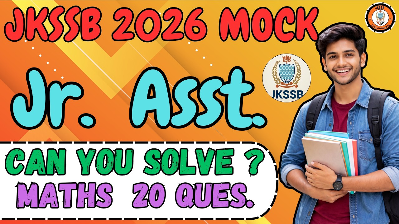 JKSSB Junior Assistant 2026 Maths Mock Test | 20 Important Questions | Latest Pattern | #jkssb