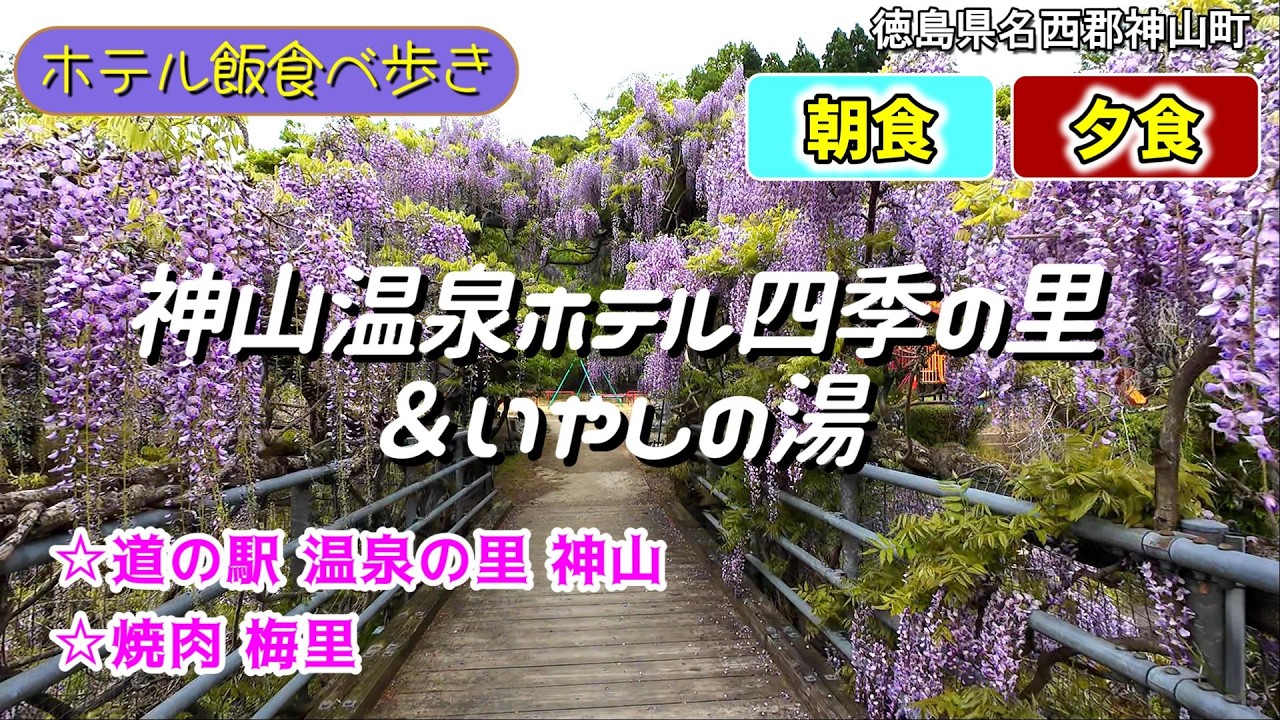 【ホテル飯】「神山温泉 ホテル四季の里」しだれ藤＆いやしの温泉で神山の山菜を堪能😋 朝食